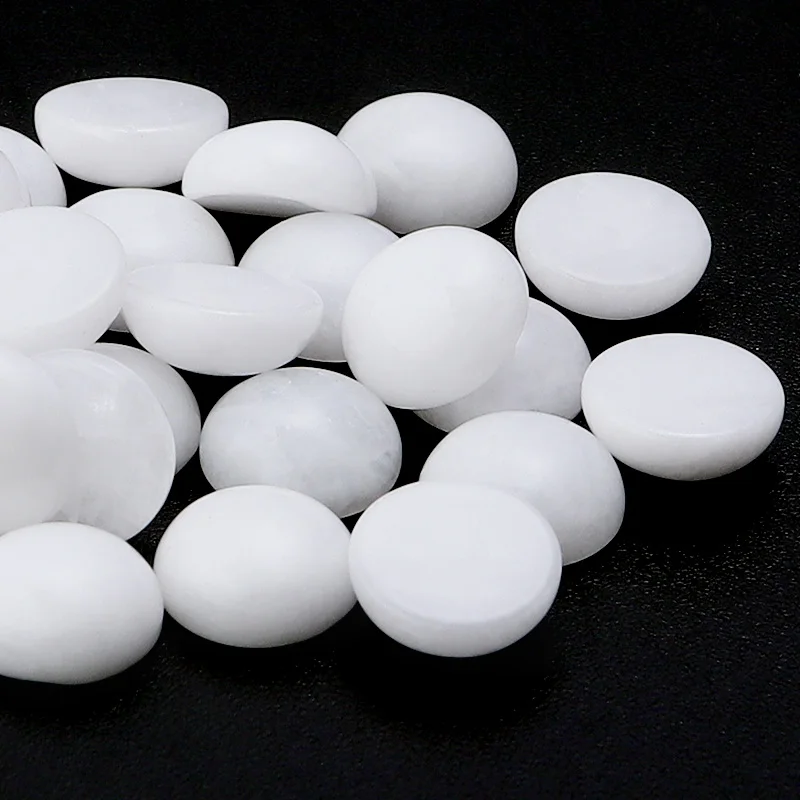 Dc 5-10pcs/lot White Jade Natural Stone Cabochons 4/6/8/10/12mm For Diy Ring Earring Necklace Making Jewelry Findings