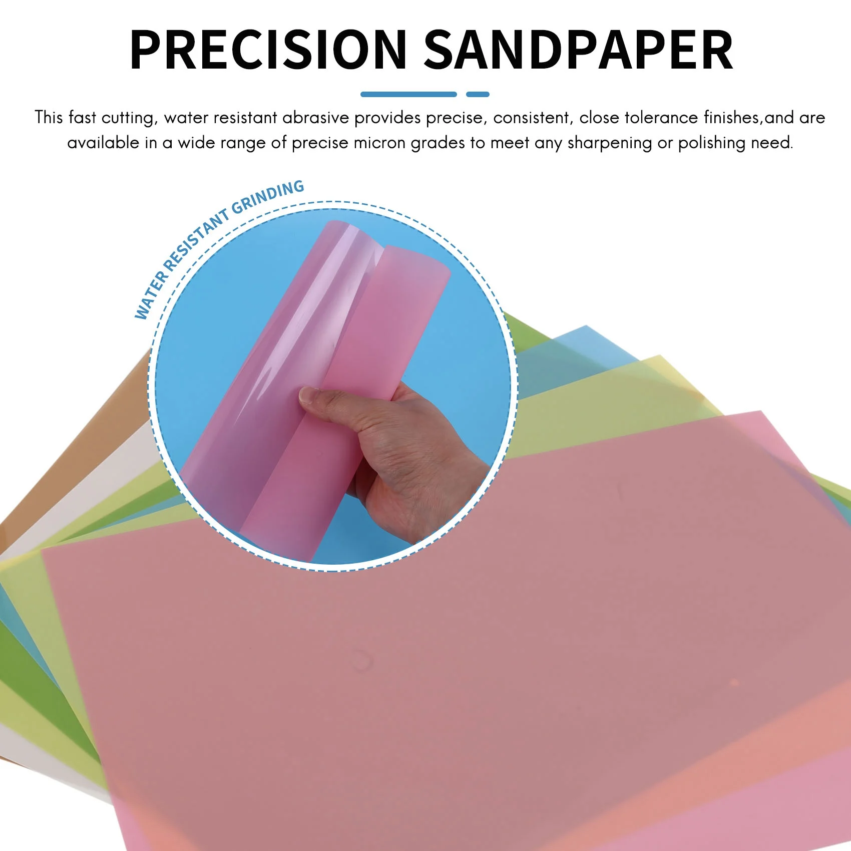 7Pcs/Set Lapping Film Sheets Assortment Precision for Polishing Sandpaper 1500/2000/4000/6000/8000/10000/12000 Grits Vogue