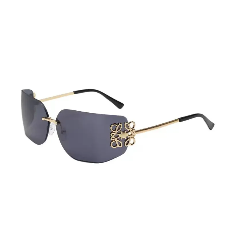 高級リムレス曲面ミラーサングラス ファッション 個性 Y2K スパイスガール ミレニアム風 オンラインセレブ ジョーカーサングラス