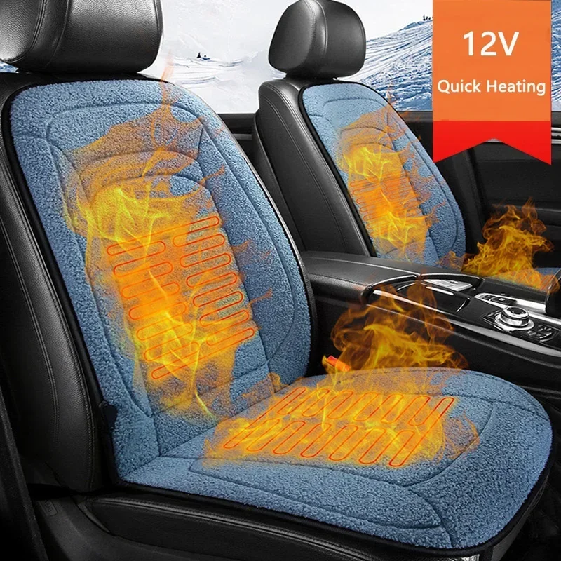 12V Heated Car Seat Cover Seats Heater Universal Auto Heating Seat Mat Electric Cushions Heating Pad Winter Warm Car Accessories