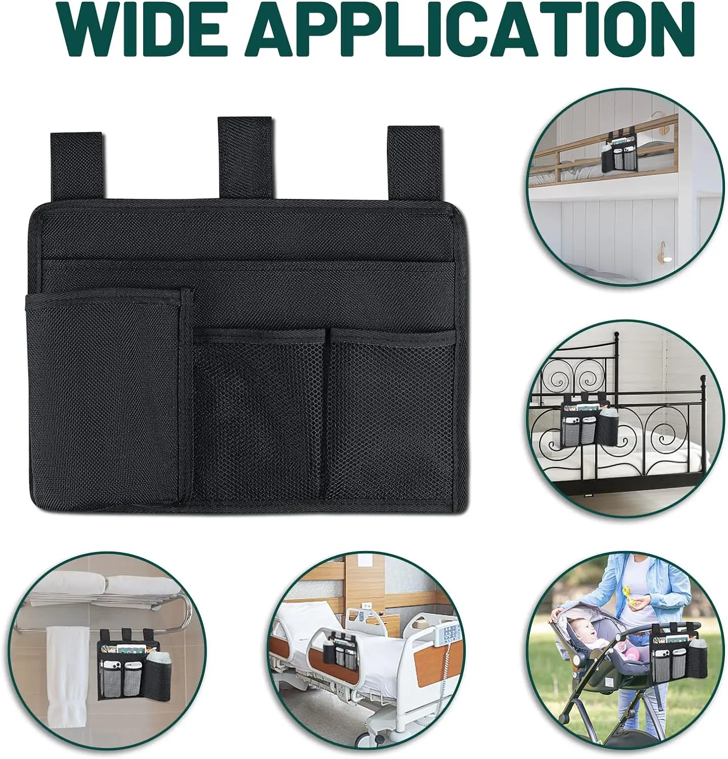 Sac de Rangement Multifonctionnel pour Télécommandes, Pochette avec Support de Barrette d'Alimentation