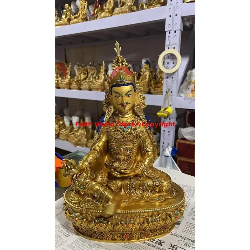 Guru Rinpoche Padmasambhava Boutique Buddha statue Tibetan Buddhist Master temple family hall for worshipping 12 inch