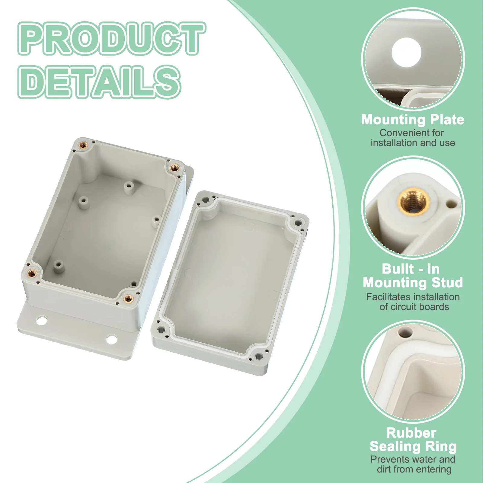 Waterproof Enclosure ABS Plastic Junction Box Outlet Plug Cover Cord Protector Instrument Housing Case Electrical Project Boxes