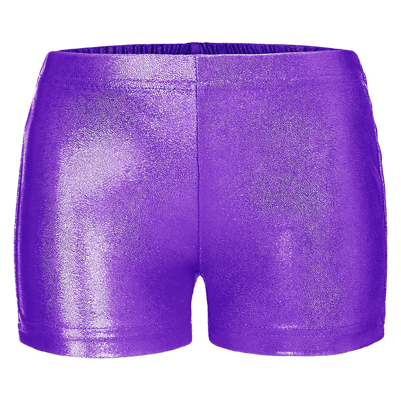 Calções ativos metálicos para crianças, cintura baixa, calças curtas para meninas e meninos, ginástica, ioga, esportes, treino, dança, bronzeador, boxer bottoms