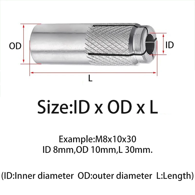 Stainless Steel/Galvanized Drop-in Anchor Bolt M6-M16 Push Burst Blasting Wedge Expansion Anchor Screw for Construction Hardware
