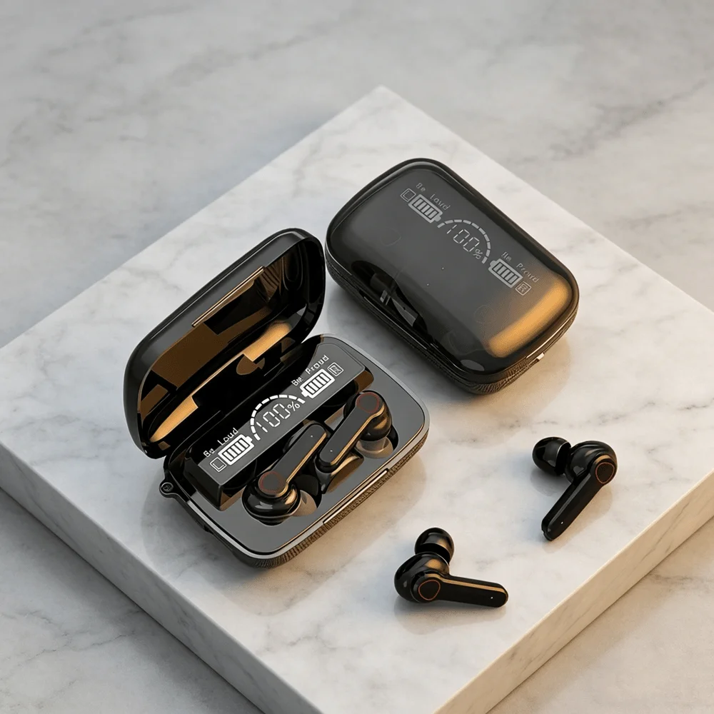 Nuevos Auriculares Inalámbricos TWS M19 con Control Táctil Inteligente, Compatibles con Bluetooth, Resistentes al Agua, Pantalla LED y Micrófono
