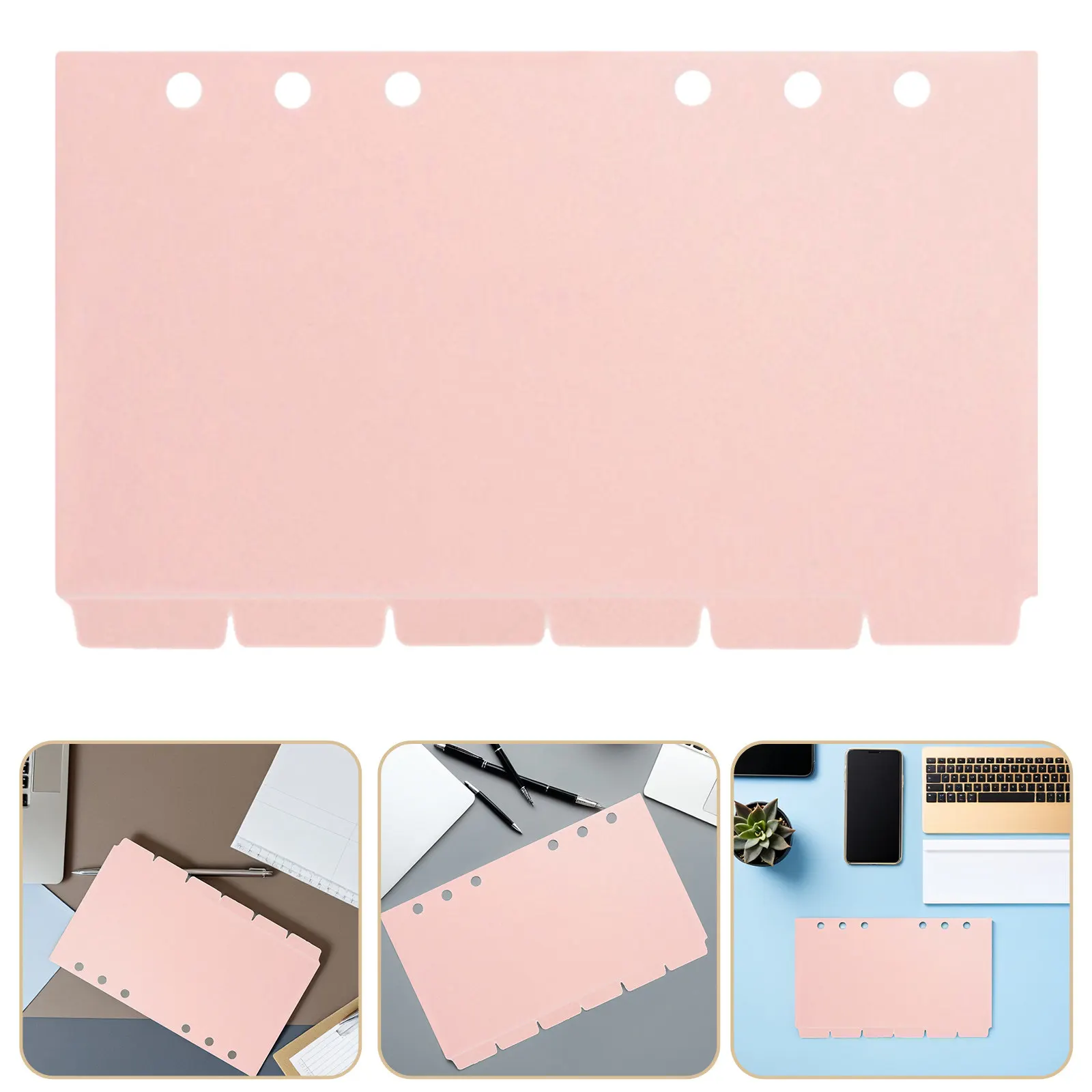 

6 Sheets Index Dividers for 6 Ring Binder Colorful Tabbed Divider Pages Plastic Sheet Protectors with Tabs Binder Accessories A5