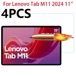 4PCS For Lenovo Tab M11 2024 11 Inch 9H Tempered Glass Screen Protector TB-330FU TB-331FC Tablet Anti Scratch Protective Film