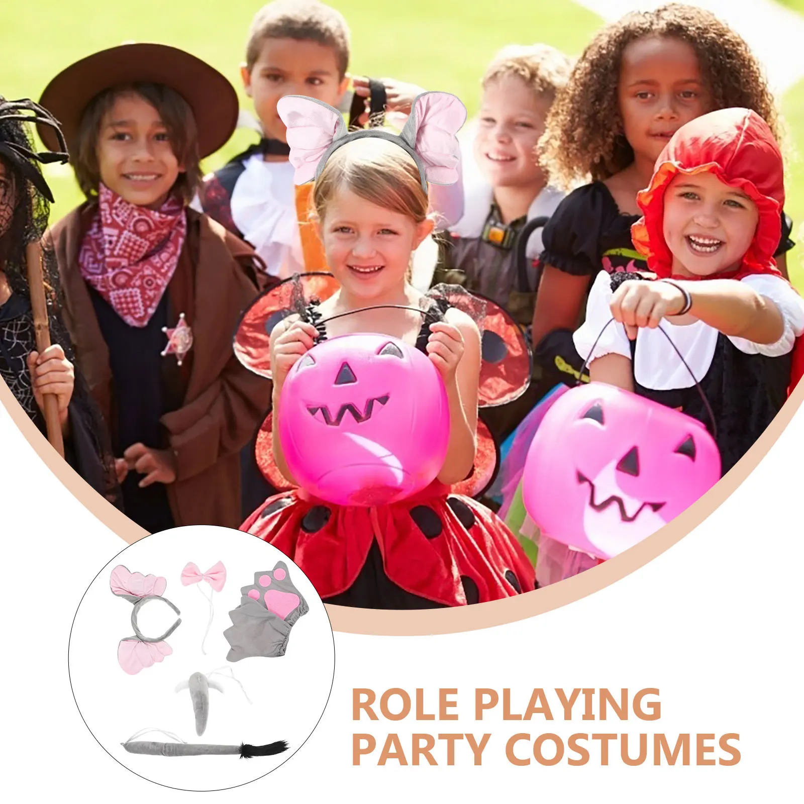 1 set di costumi con fascia per elefante, morbidi e confortevoli, accessori cosplay, maschera per feste, festival di compleanno in maschera