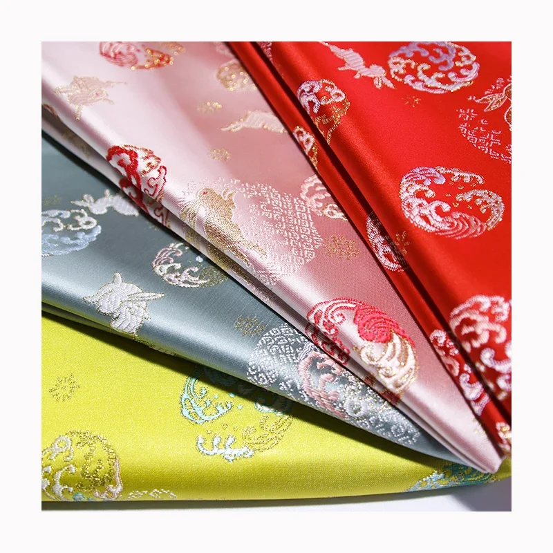 Rabbit Pattern Woven Brocade Jacquard Fabric for Clothing Hanfu Cheongsam Stage Costumes Designer Diy Sewing Material Cloth