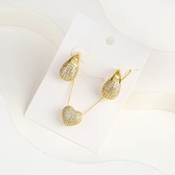 Light Luxury Sparkling Zircon Comma Jewelry Set Simple Teardrop Heart Necklace Earrings Classic for Woman New Fashion Jewelry