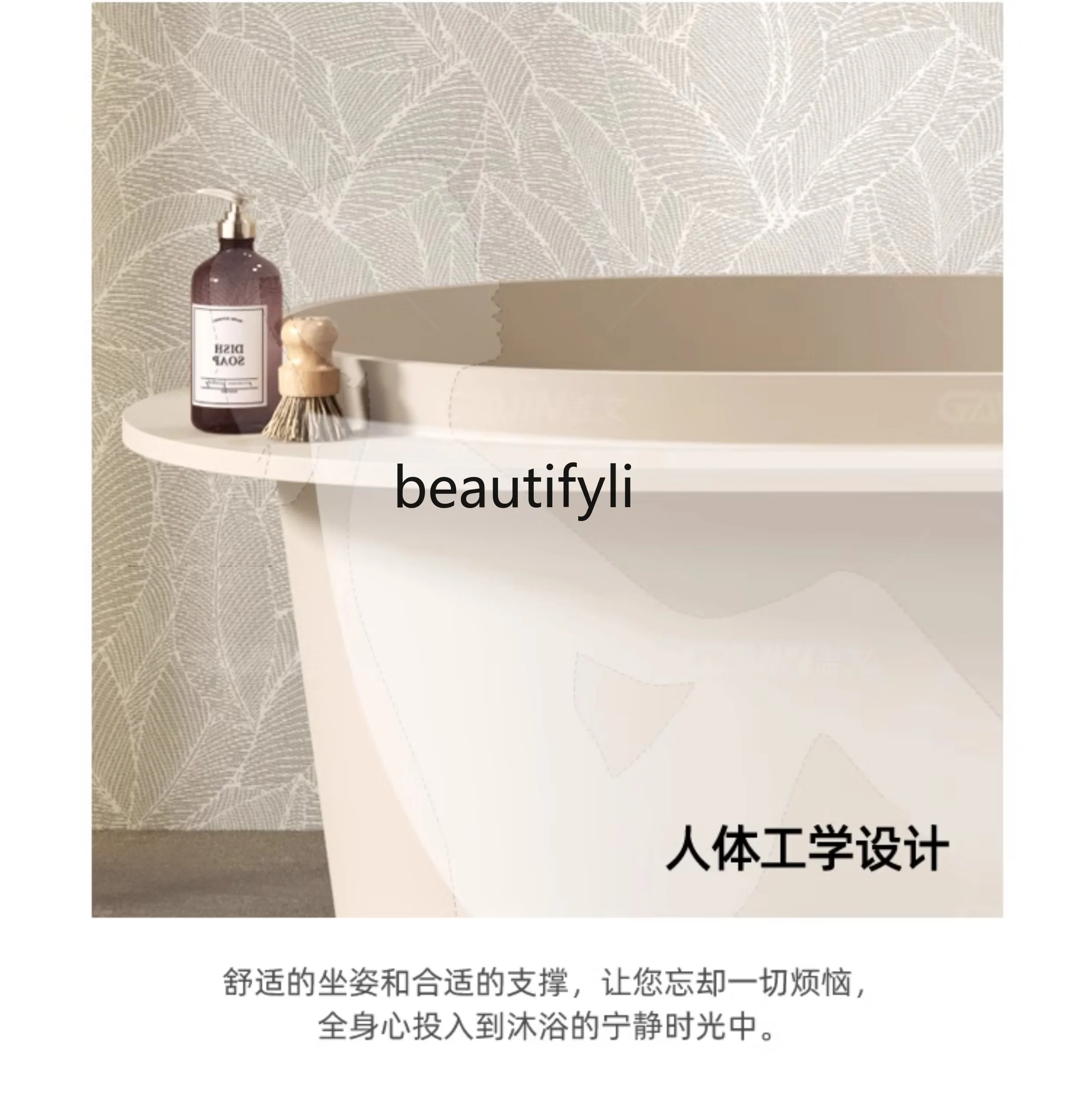 Artificial stone integrated bathtub Family B & B Hotel bathroom Separate single and double bath
