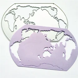 World Map Metal Cutting Dies Stencil for DIY Scrapbooking Photo Album Embossing Paper