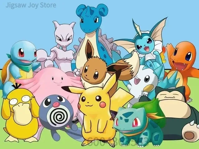 Colorful Eevee Evolution Family Rainbow Jigsaw Puzzle Cute Anime Characters Paper Puzzle Stress Relief Hobby Living Room Decor