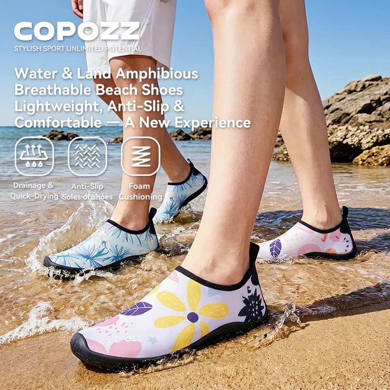 

COPOZZ Adult Breathable Wading Water Shoes Non-Slip Breathable Sneakers Unisex Swimming Beach Outdoor Women Men Aqua Shoes Sport