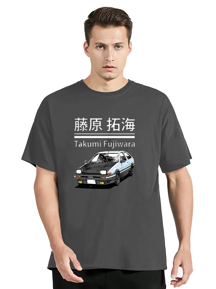 Japan Anime Fujiwara Tofu Shop Graphic T-shirt JDM Manga AE86 Initial D Racing Drift Car Tshirt Unisex Tops Tees Men's Clothing