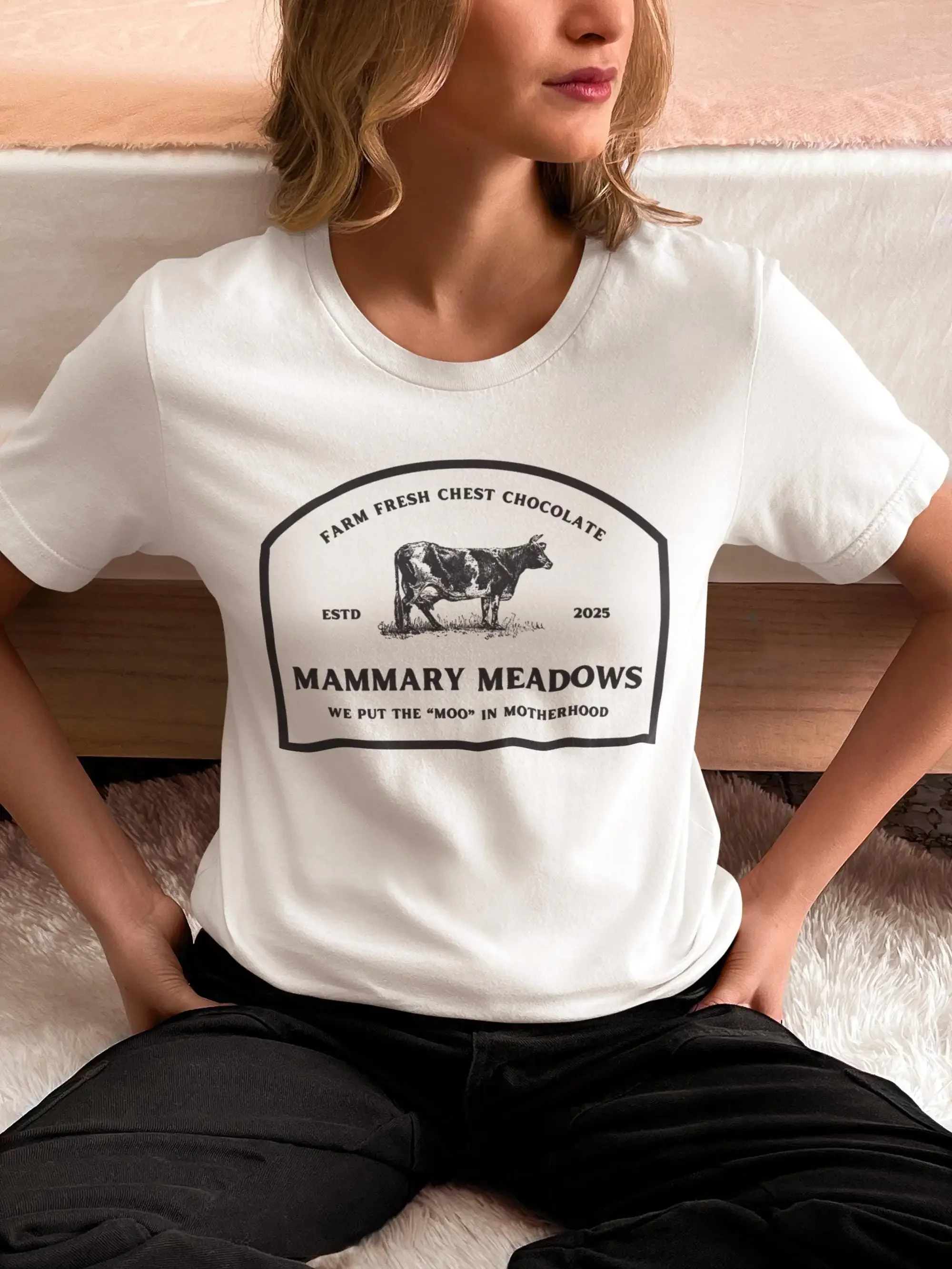 Mammary Meadows Breastfeeding Dairy T Shirt Eat Local Funny New Mom Baby Shower Package Postpartum