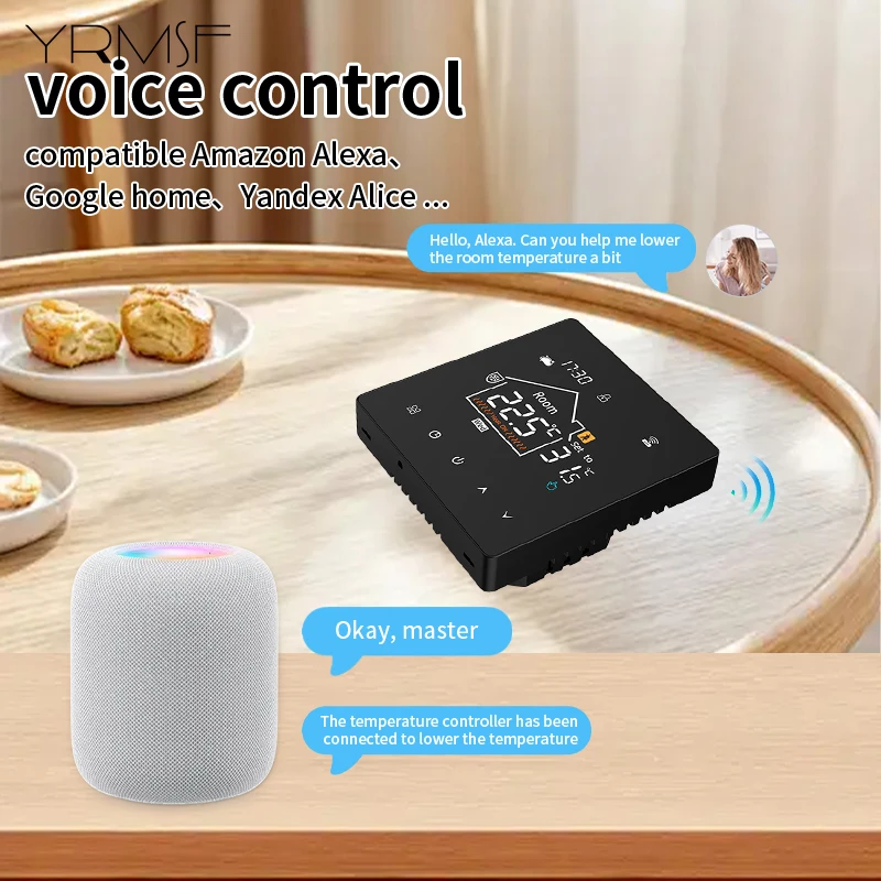 

Умный Wi-Fi термостат, программируемый цветной дисплей для нагрева, охлаждающий переключатель, умный контроль температуры, интеллектуальный домашний офис