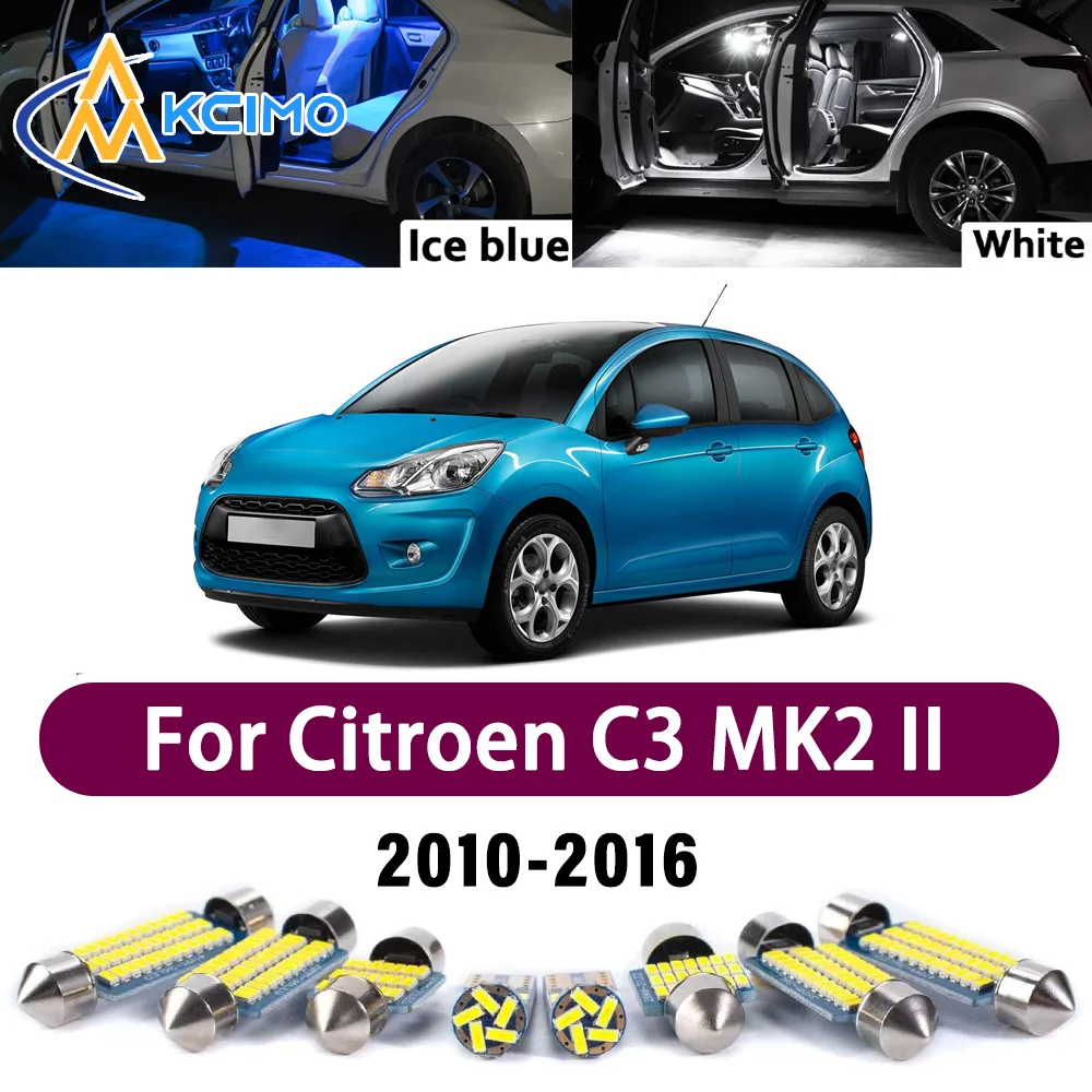 

Premium LED Interior Lighting Kit for Citroen C3 MK2 II 2010-2016 2011 2012 High-Quality Error-Free Dome Map Trunk Auto Lamps