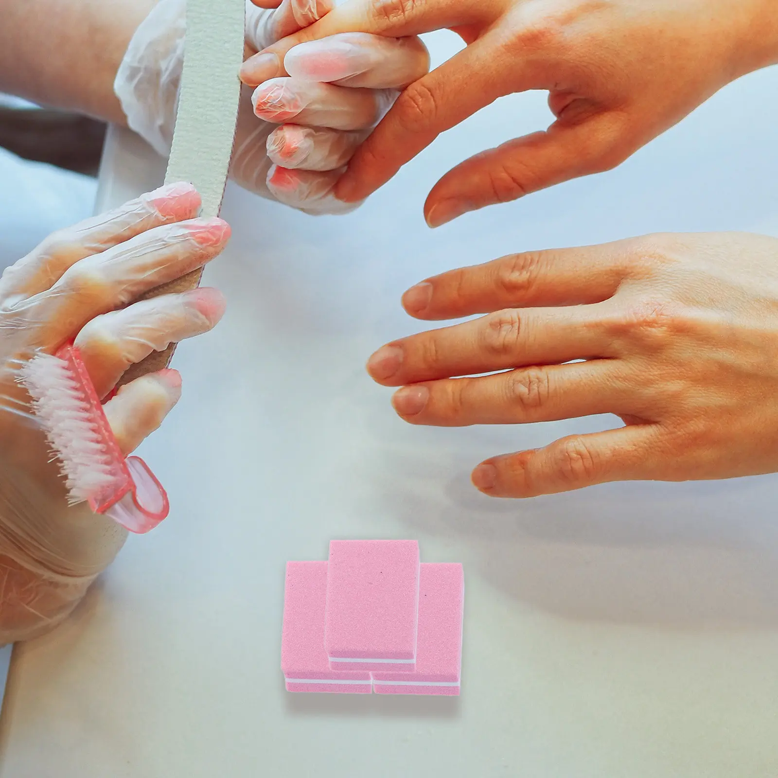 50Pcs Nail File Buffer Sponge Block Fine Sanding Polish Tool for Natural False Acrylic Nails Professional Manicure Nail Buffing