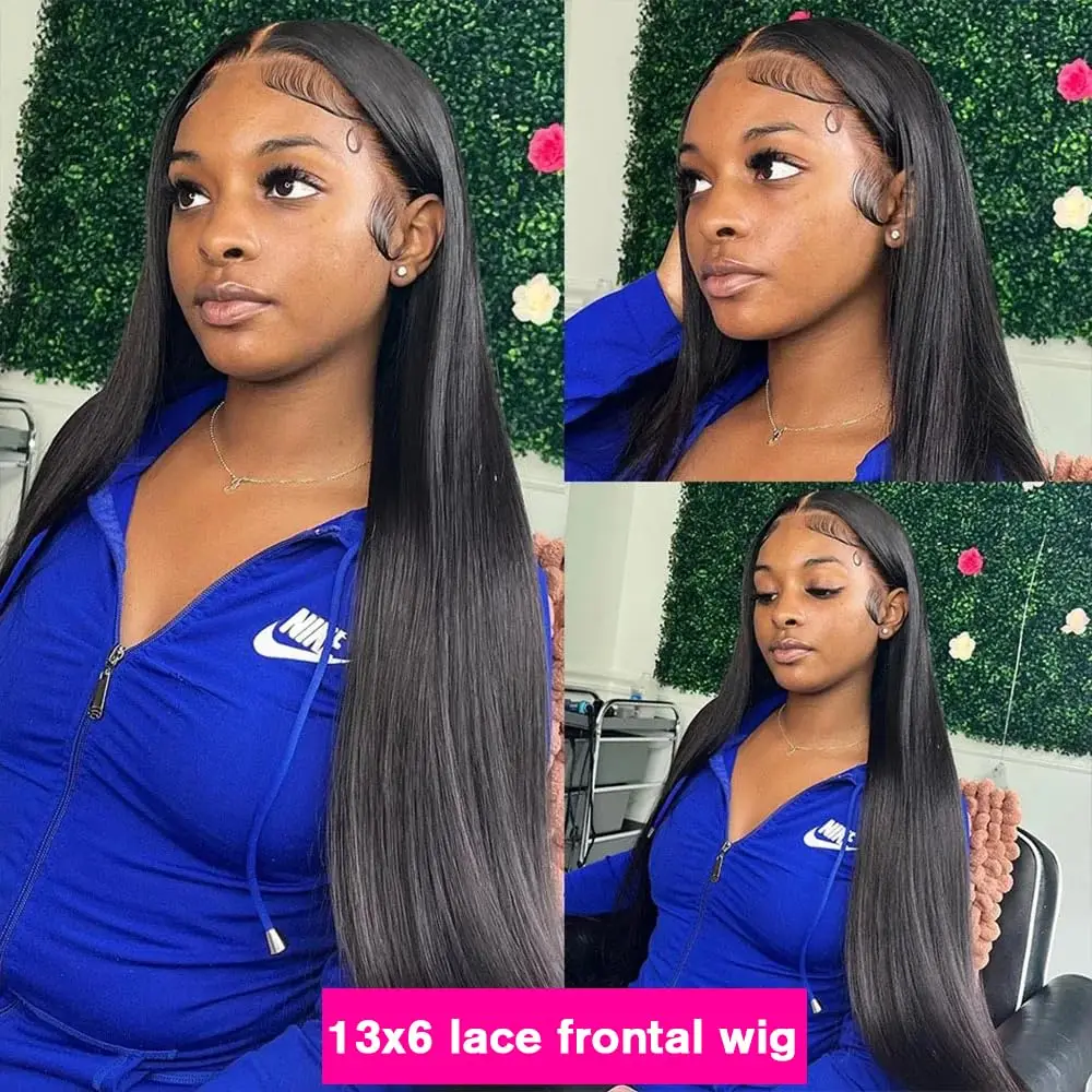 8 to 40 inch 13x4 13x6 Straight Hd Lace Frontal Wigs Human Hair Pre Plucked 180% Density Straight Human Hair Wigs for Women