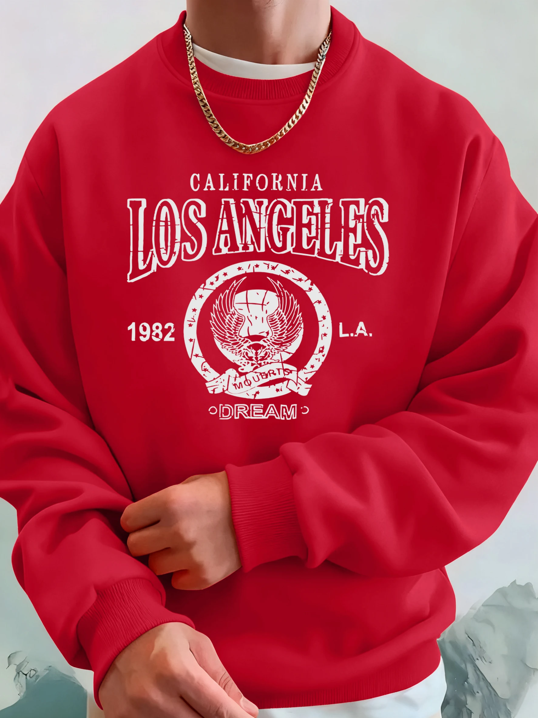 كاليفورنيا لوس أنجلوس 1982 ريترو طباعة للجنسين الخريف بلوزات فضفاضة الشارع الركض هوديي أساسيات غير رسمية الشارع الشهير للرجال #1