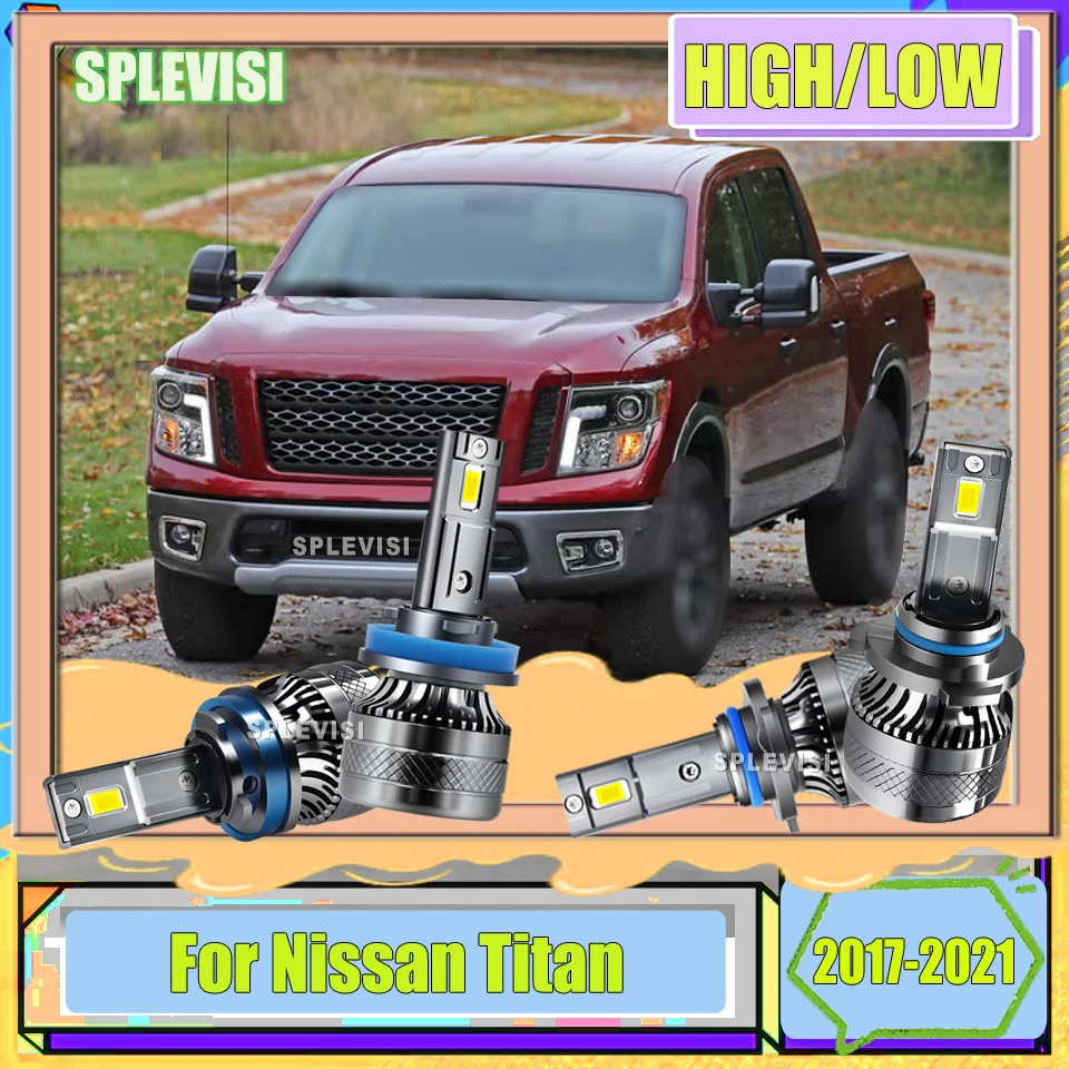 

6000K 12V Car Headlight Bulbs LED Headlamps High-Durability Auto Light CSP 3570 Chips For Nissan Titan 2017-2021 2018 2019 2020