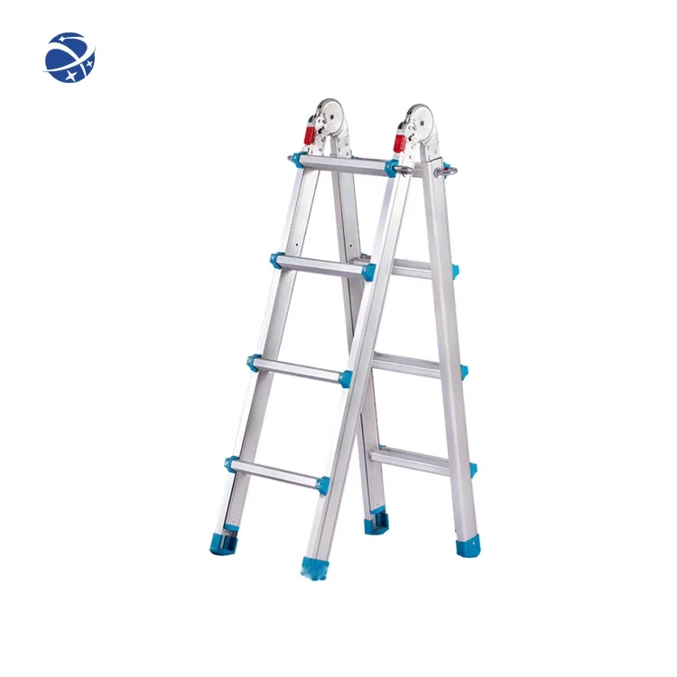 YYHCThickened Folding Ladder Lifting Engineering Rack Aluminum Telescopic Ladder Herringbone Ladder