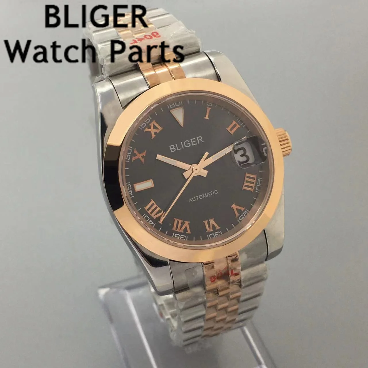 BLIGER 36mm 39mm Automatic Men Watch NH35A MIYOTA 8215 PT5000 Silver Gold Oyster Bracelet Sapphire Glass Luminous