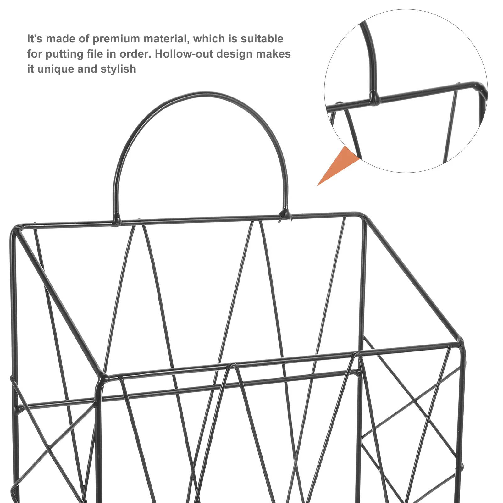 

Hanging Magazine Holder Decorative Organizer Metal Wire Storage Rack Wall Mounted Iron Book Holder For Office Home Large