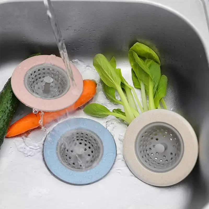 

Kitchen Sink Drain Plugs Strainers Bath Drain Stopper Sink Floor Drain Plug Sewer Filter Mesh Hair Catcher Accessory 4 Color