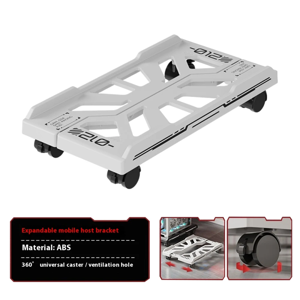 Adjustable Mobile CPU Stand with Caster Wheels Computer Tower Stand CPU Tower Holder for Gamers and Students