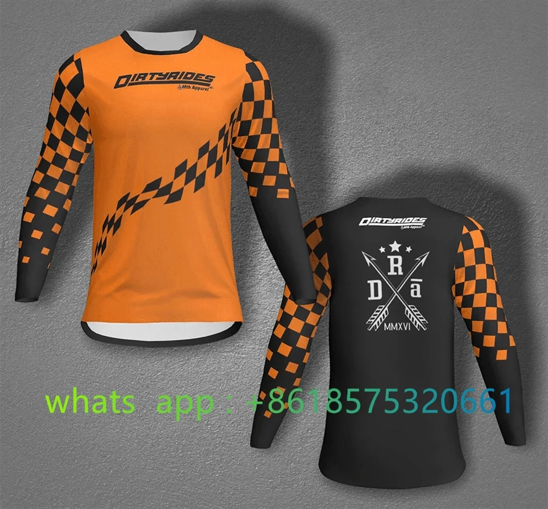 

Dirtyrides Mtb Checkered Race Jersey Mens Mtb Jersey Enduro Motocross Mtb Jersey Downhill Mountain Cycling Wear Bike Ciclismo