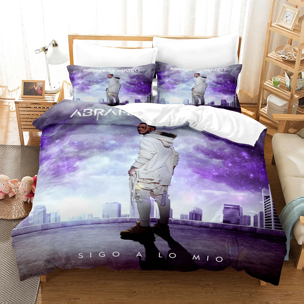 Abraham Mateo Print Bedding Set Soft Duvet Cover Two Pillowcases 3Pcs Bed Set For Twin Full Queen King Size Bedroom Home Textile