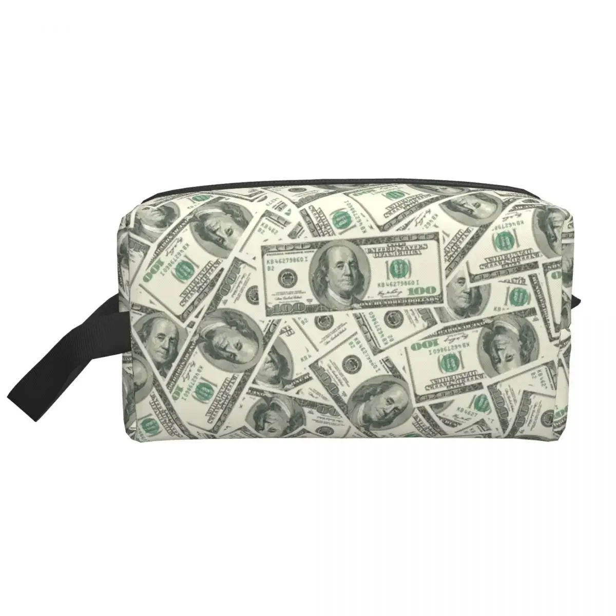 Money Dollars Bitcoin Digital Currency Toiletry Bag Virtual Printing Makeup Cosmetic Organizer Ladies Beauty Storage Kit Case