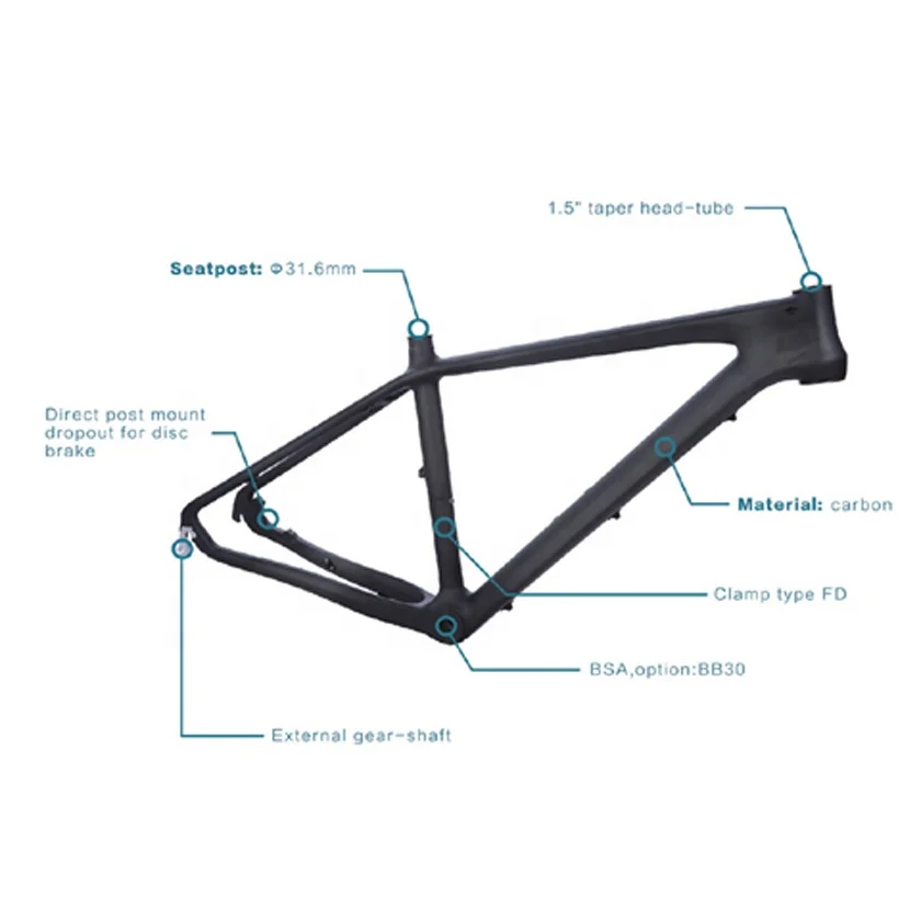 

Hot Selling 27.5" / 29" Moutain Bike Frame Cycle Parts 29er MTB Bicycle Carbon Frame Bicycle Frame