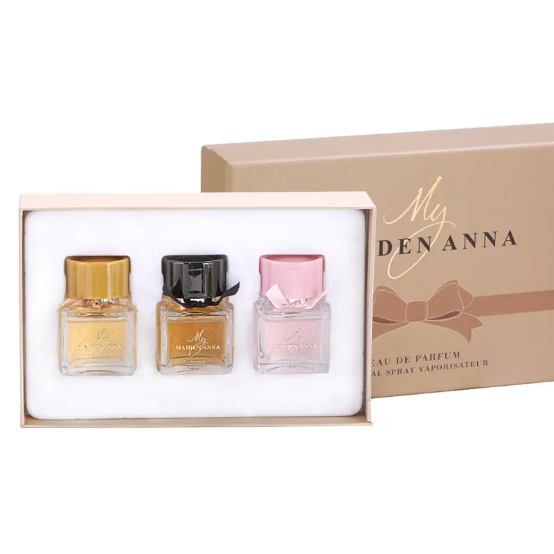 Caja de regalo de Perfume para mujer hermosa de 90ml, conjunto de tres piezas, Perfume Floral de bálsamo, fragancia duradera, fragancia ligera de feromonas