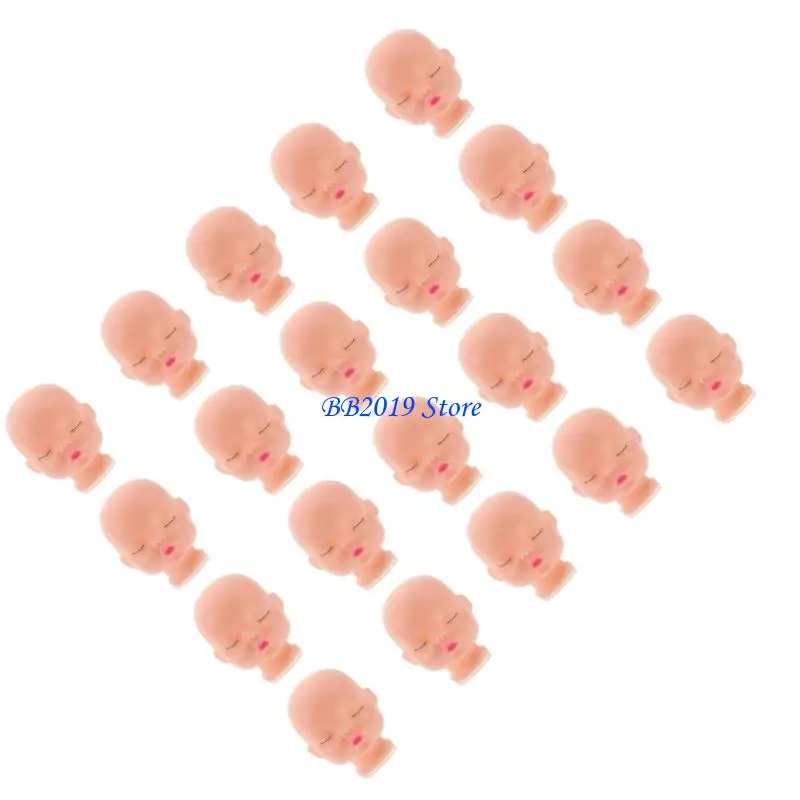 Q0KB – têtes poupée en plastique, 20 pièces, pour les amateurs d'artisanat créatif, processus peinture Simple poupée