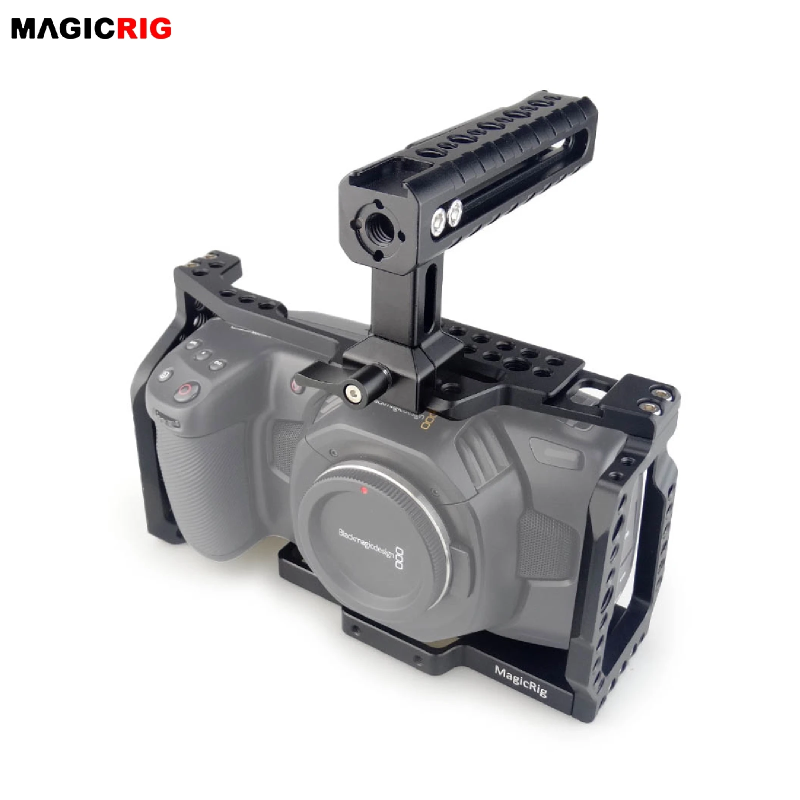 MAGICRIG BMPCC 4K & 6K Cage with NATO Handle for Blackmagic Pocket Cinema Camera BMPCC 4K / 6K to Mount Microphone Monitor Flash