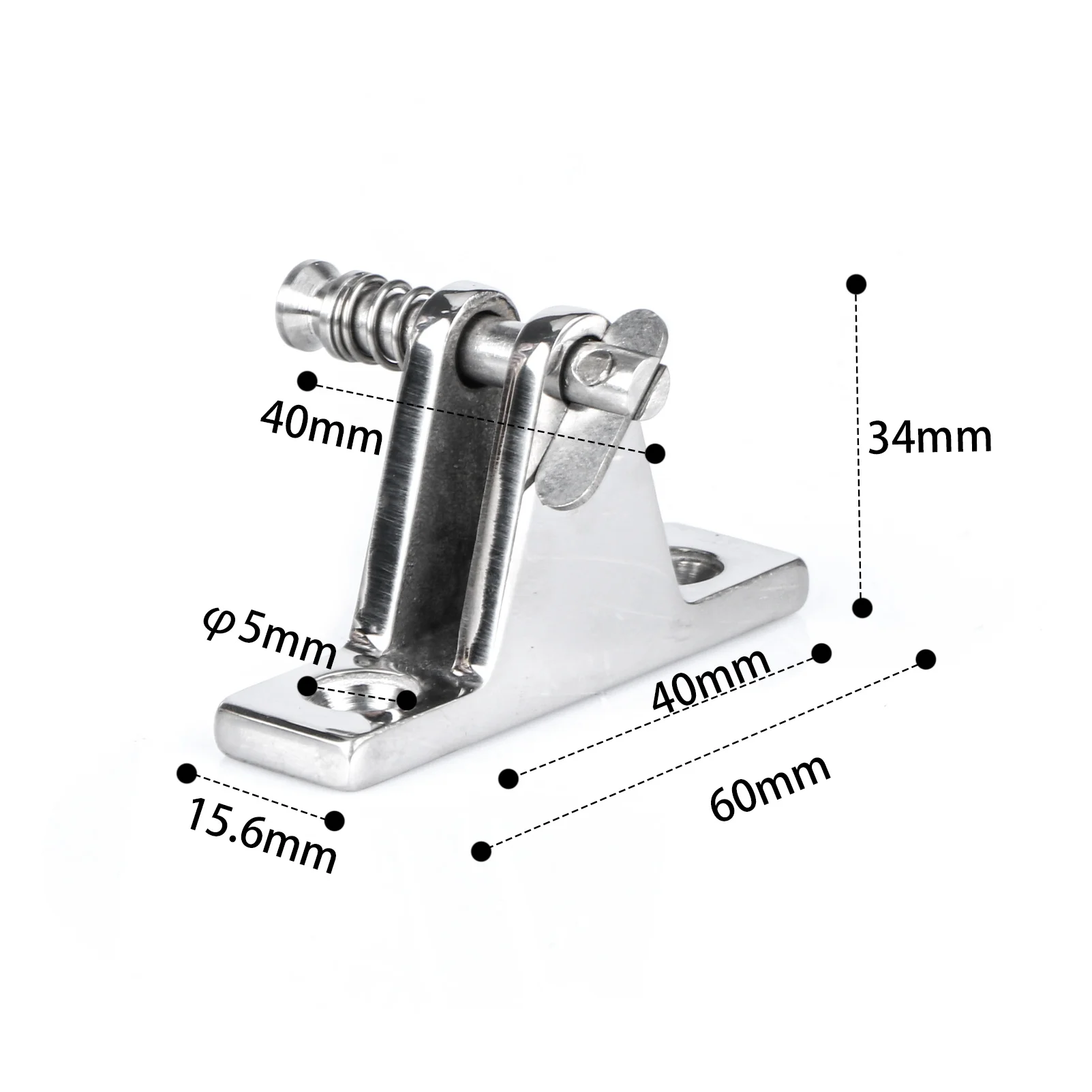 Bisagra de cubierta para Bimini – Acero inoxidable 316