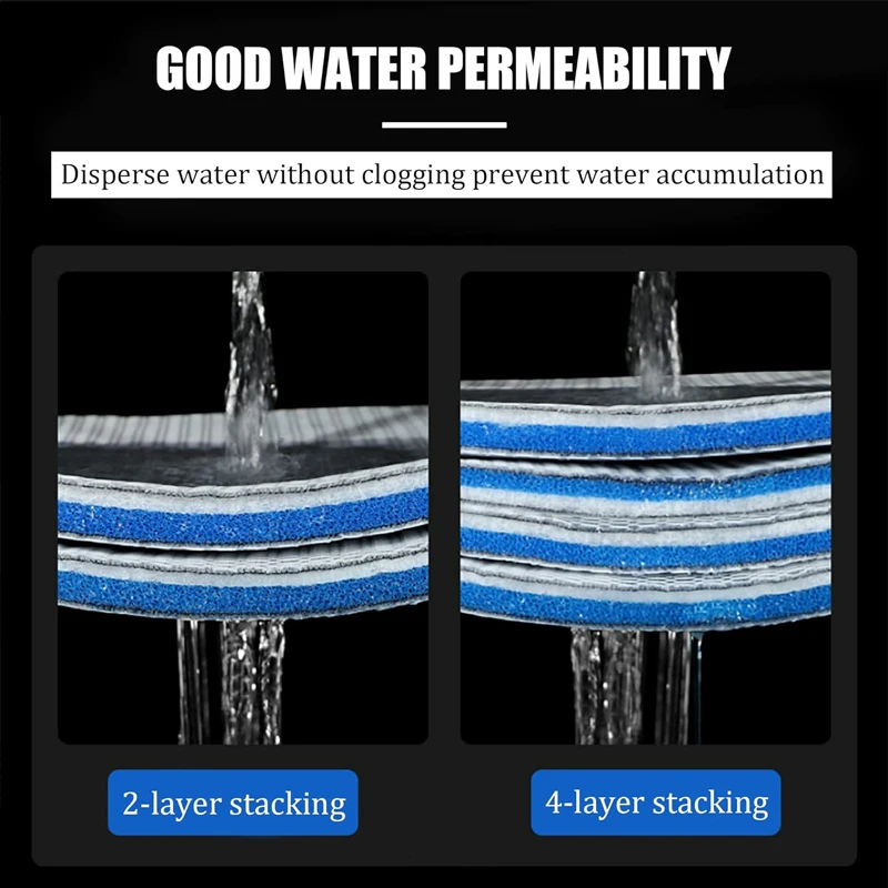 8 Layer Reusable Aquarium Honeycomb Filter Sponge Pad Strong Bio Filter Media for Fish Tank and Pond - Easy to Cut and Clean