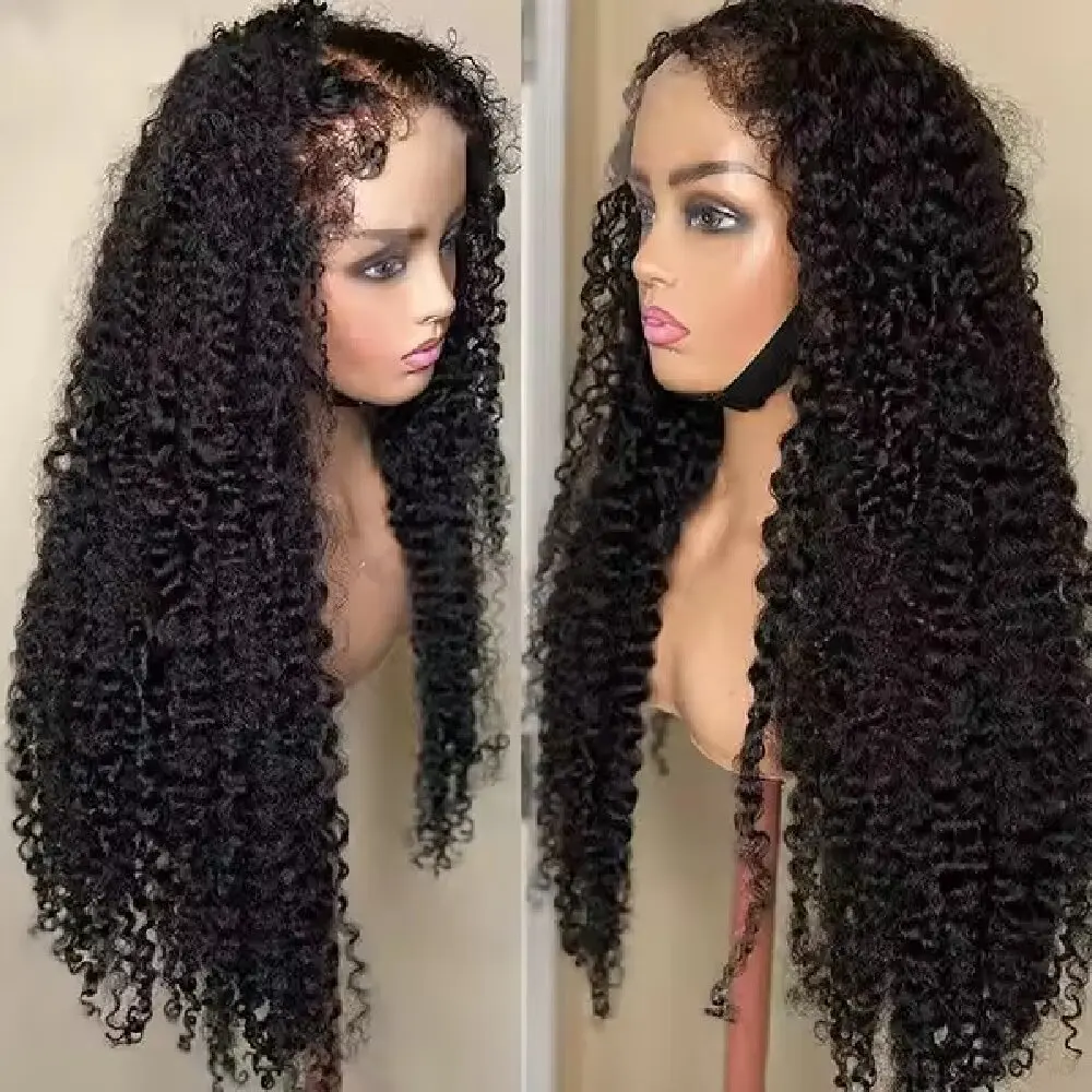 

4C Baby Hair 360 Deep Curly Swiss Lace Frontal Human Hair Wigs 180 Density Raw Virgin Hair Lace Wigs Deep Wave Lace Front Wigs