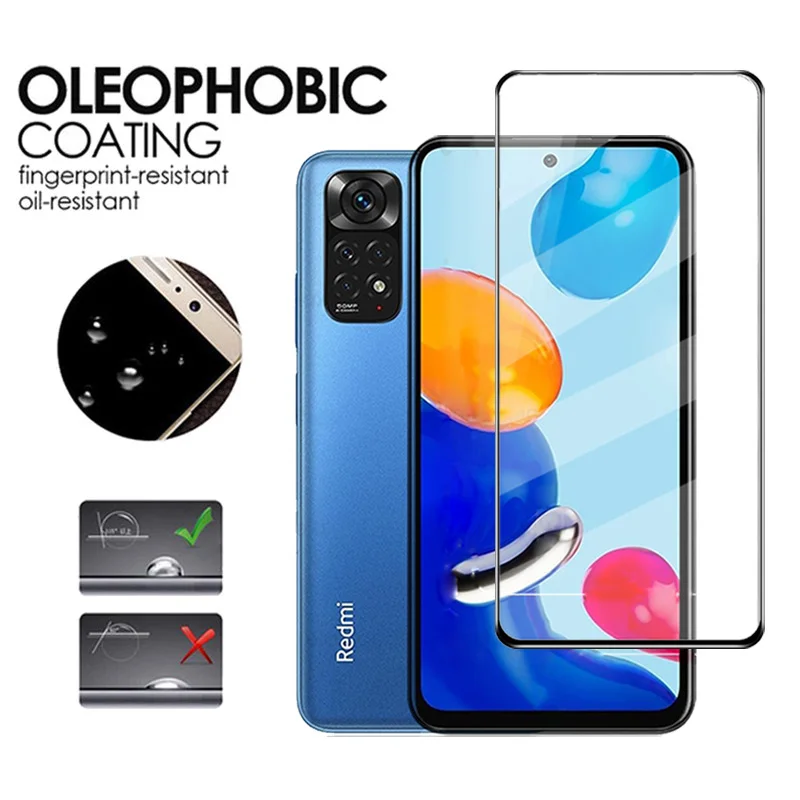 Redmi Note 11 12 Pro 5G,Pelicula de Vidro Redmi Note11 12 Pro Plus Tempered Glass For Redmi Note 11S Global Screen Protector 360 Full Cover Phone Front Film For Xiaomi Redmi Note 11 Pro Glass