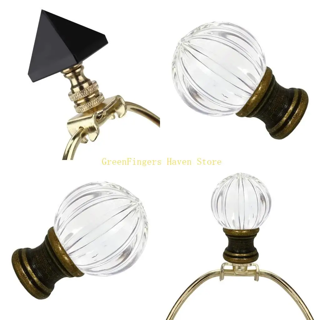 

F68D Навершия лампы Ручки торшера Настольные лампы Украшение Декоративные колпаки для ламп Латунная текстура Абажур Топперы для