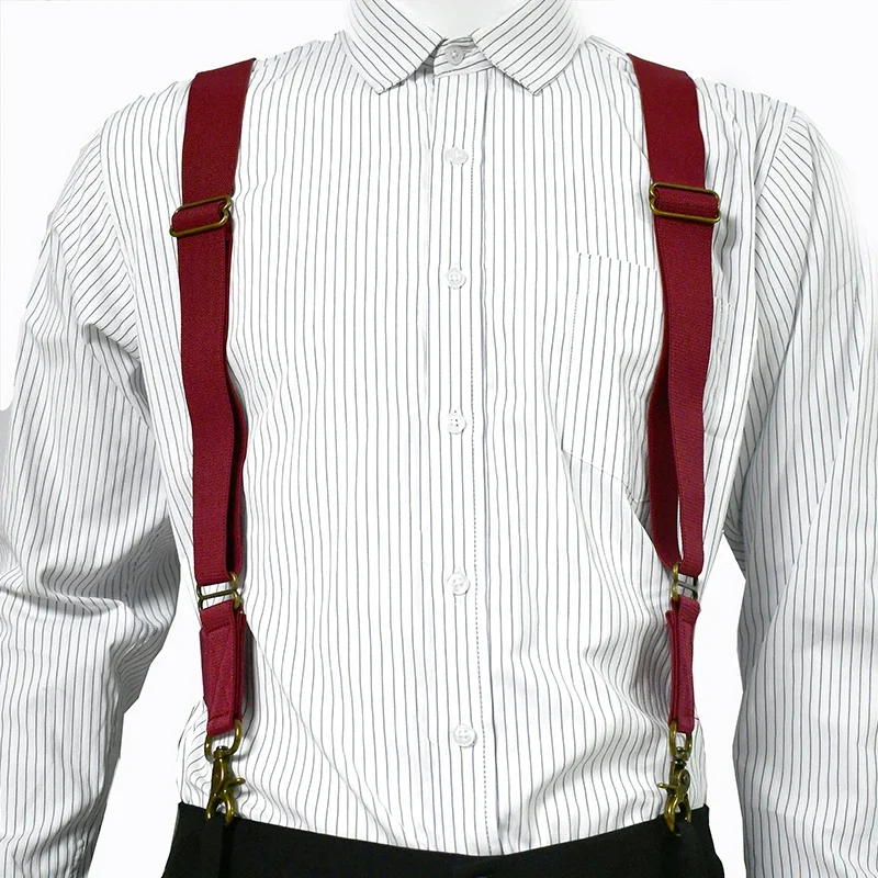 1Pc 3.5cm Wide Men Suspenders 2 Clips Adjustable Elastic Braces for Pants Trousers Business Suit Wedding Formal Wear Accessories