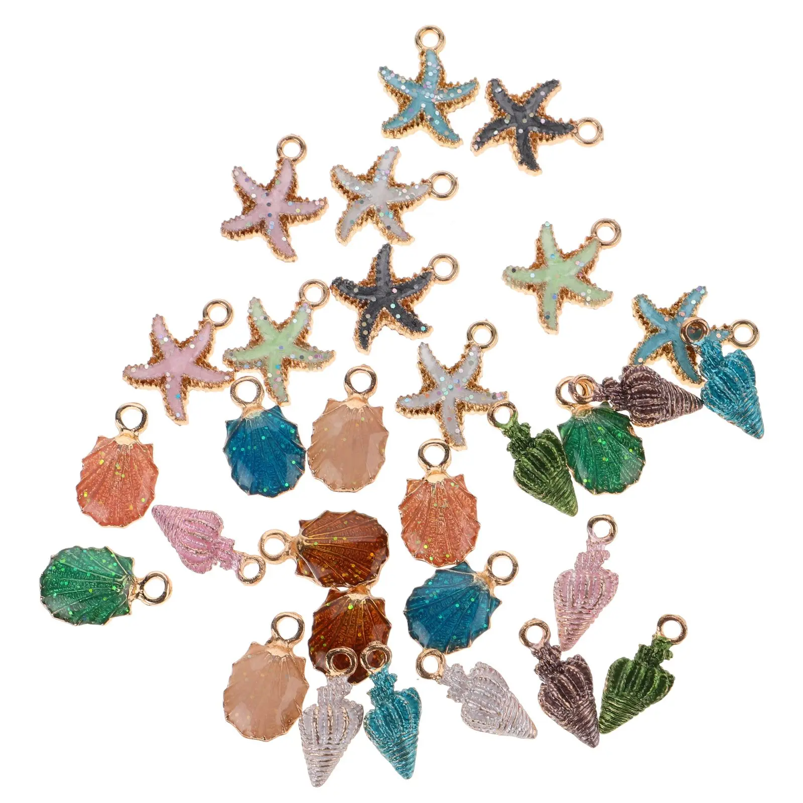 

30 шт. кулон из сплава океанские подвески капельное ожерелье морская ракушка с покрытием DIY принадлежности для изготовления ювелирных изделий аксессуары для рукоделия