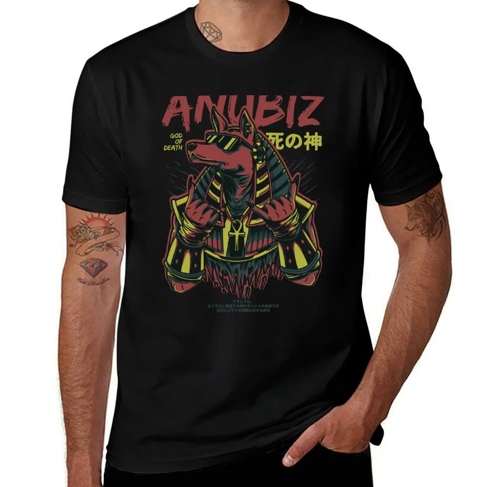 Anubis God Of Death T-Shirt vintage man t shirt cotton graphic tees anime stuff mens t shirts casual stylish