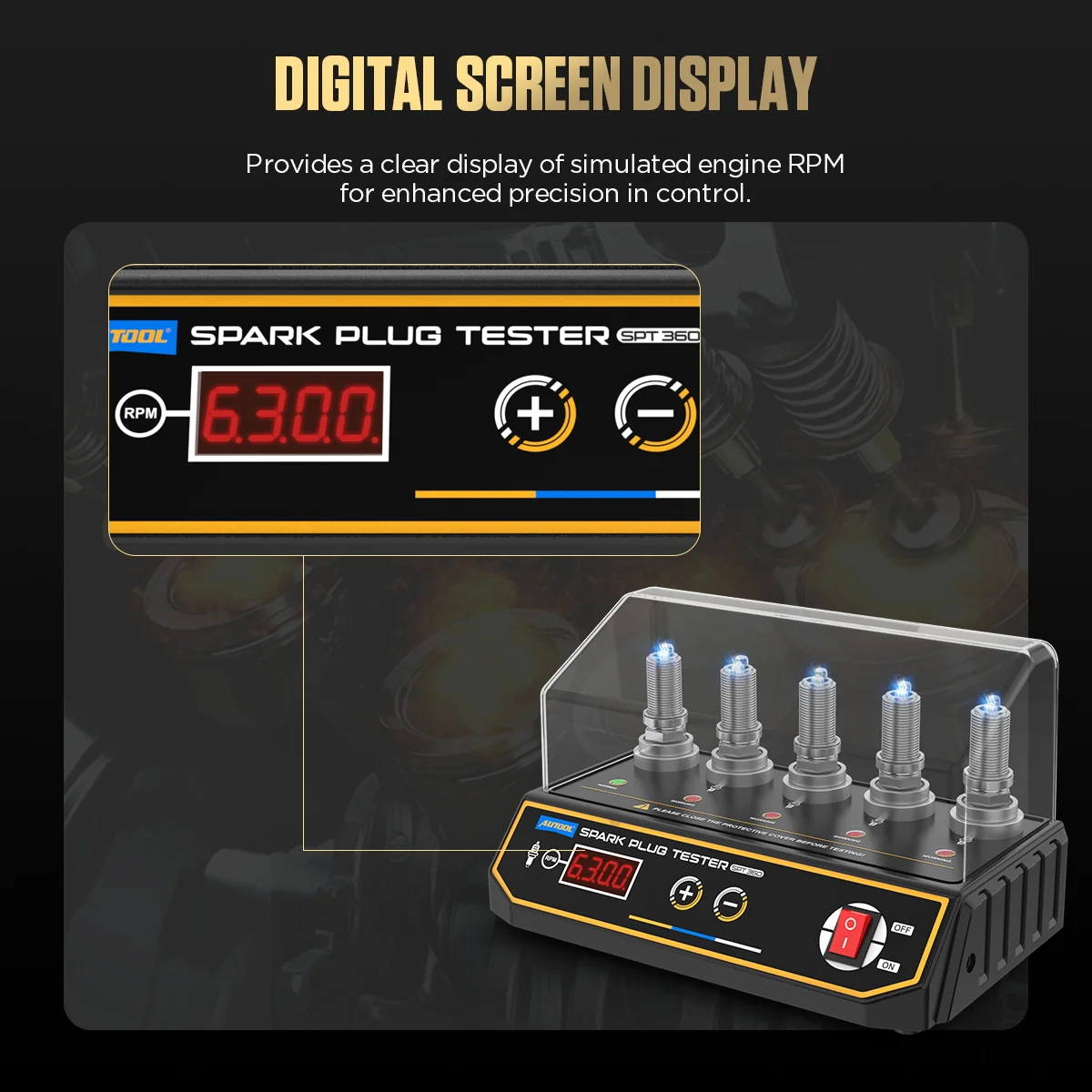 AUTOOL SPT360 Auto Zündkerze Tester Zündung Tester 220 V/110 V Automotive Diagnose Werkzeug 5 Loch Zündkerze Analysator auto Werkzeug – Detail 3