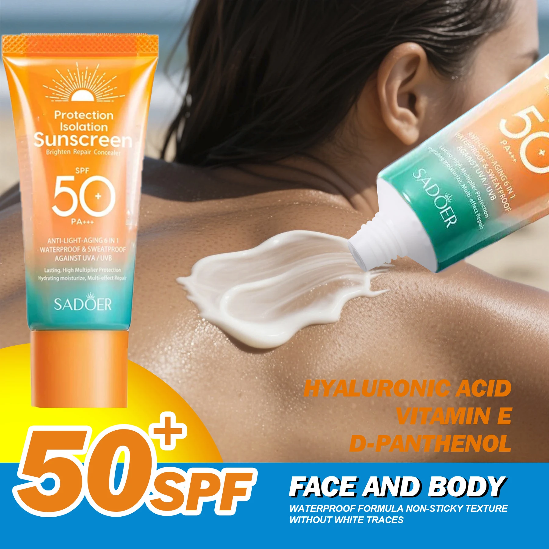 

Spf 50+ Sunscreen For Face Protector Solar skincare Dual Tube Multi Effect Pa+++ Facial Sunscreen Solar Blocker