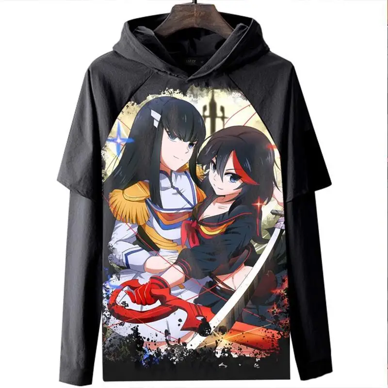 Camiseta de manga larga KILL La KILL Double Cut Girl, camiseta informal con estampado Digital para mujer, ropa de uso diario, camiseta cómoda de algodón